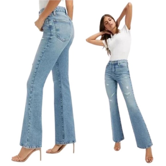 Good American Good Classic Slim Bootcut Jeans Womens Sz 26 - Picture 4 of 11